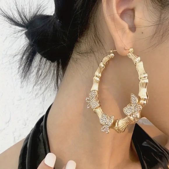 Butterfly Bamboo Hoops - Picture 3 of 5